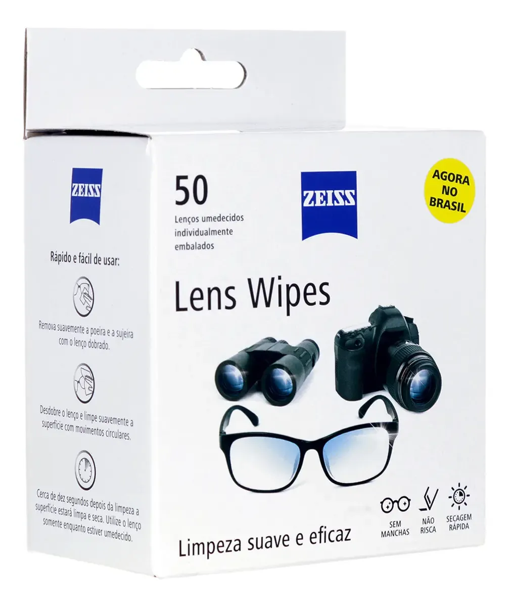 Zeiss Lens Wipes x100 C/ 2un Lenços umedecidos Zeiss Lens Wipes - vista lateral - foto 2 de 4
