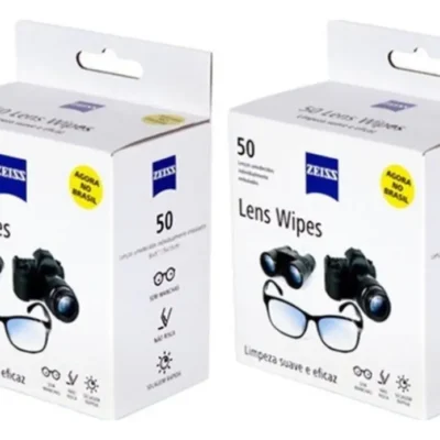 Zeiss Lens Wipes x100 C/ 2un de 50 Lenços Umedecido Limpa Lentes Óculos